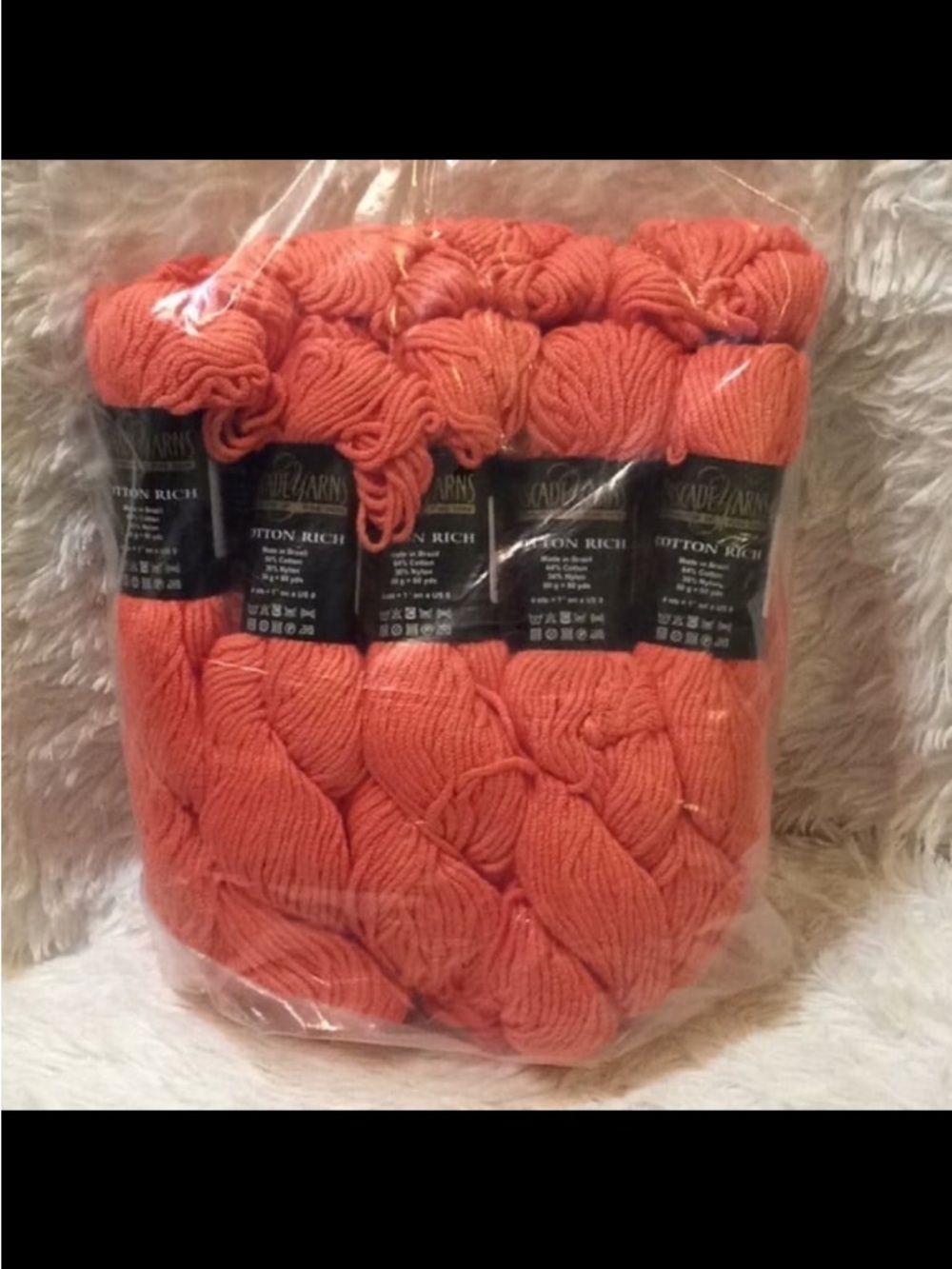 10 bundles of Cotton Rich orange yarn 800 yards